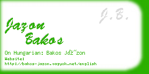 jazon bakos business card